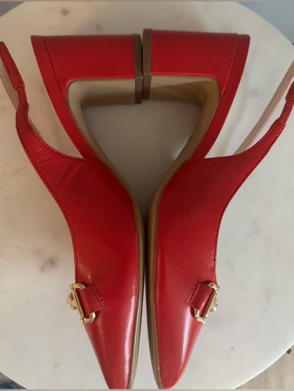 Dune London NWOT Leather “Detailed” Block Heel Slingback Pumps - Picture 9 of 13